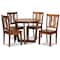 Baxton Studio Elodia Modern and Contemporary Transitional Walnut Brown Finished Wood 5-Piece Dining Set 177-11379-10897-Zoro - alternate 1